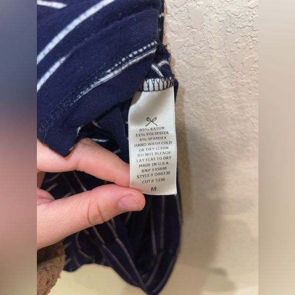 Everly Striped Sleeveless T-Shirt Dress Blue and White Size Medium - Picture 5 of 7